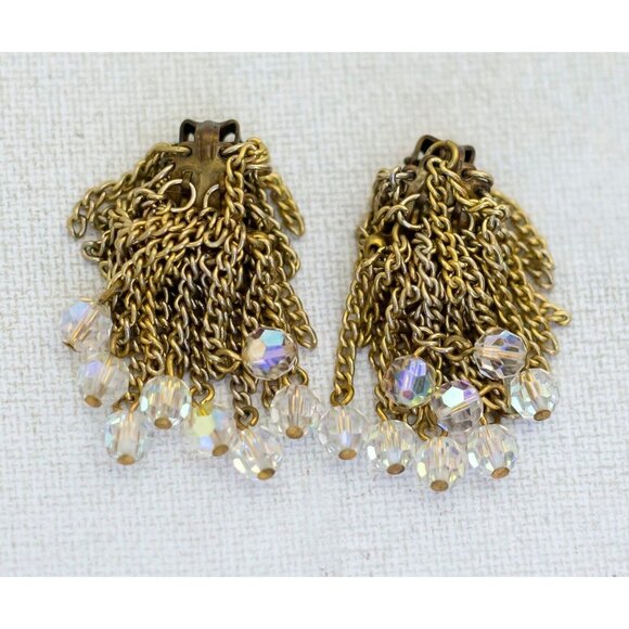 Vintage Shaggy Multi-Chain Dangle Earrings - i1 - Picture 1 of 2